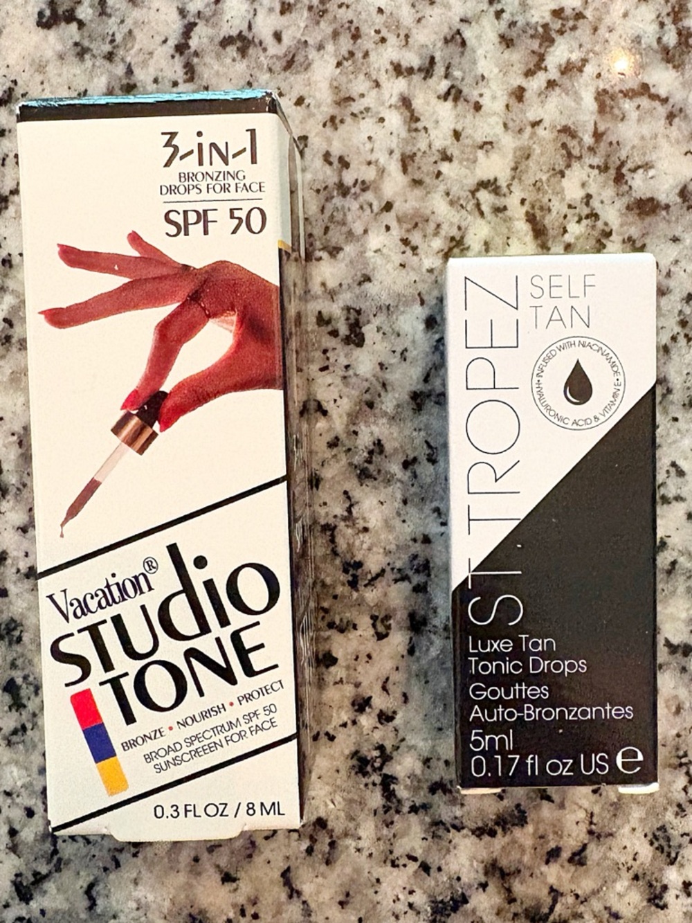 ♥️💖 Vacation Studio Tone SPF 50 Face Drops St. Tropez Luxe Tan Tonic Drops